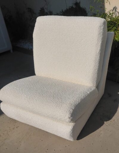 mage tapisserie - Chauffeuse en bouclette blanche